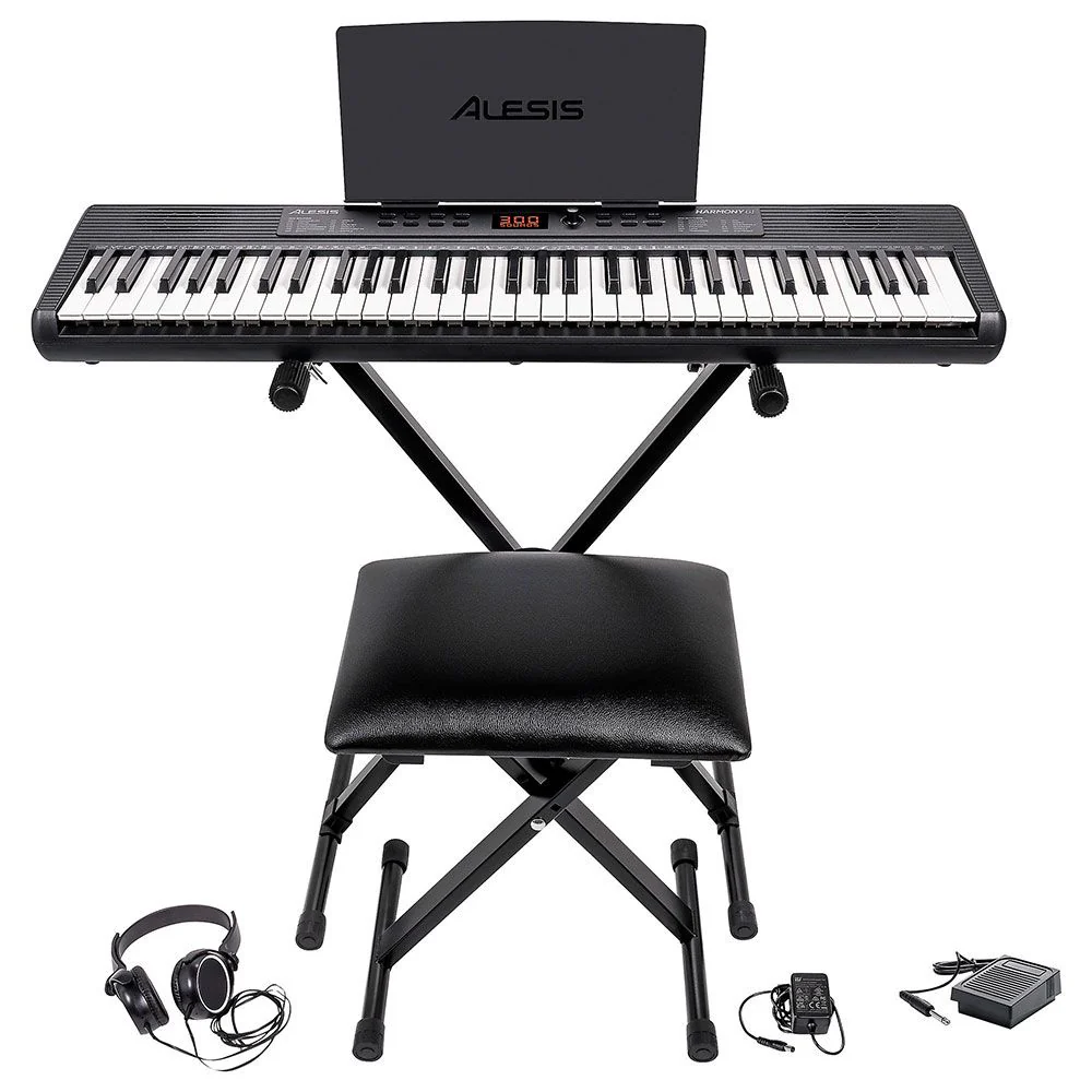 Alesis Harmony 61 MK4 Portable Keyboard inc Headphones, Bench & Sustain Pedal