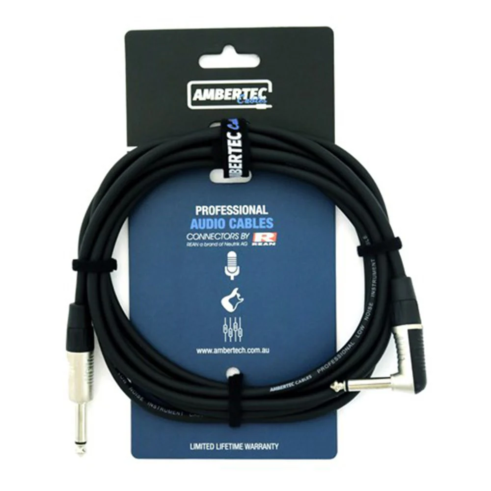 Ambertec Guitar Cable w/ REAN Connectores Straight to Right-Angle (3m)