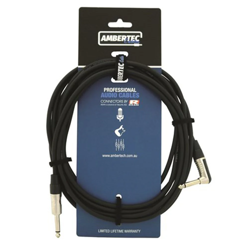 Ambertec Guitar Cable w/ REAN Connectores Straight to Right-Angle (6m)