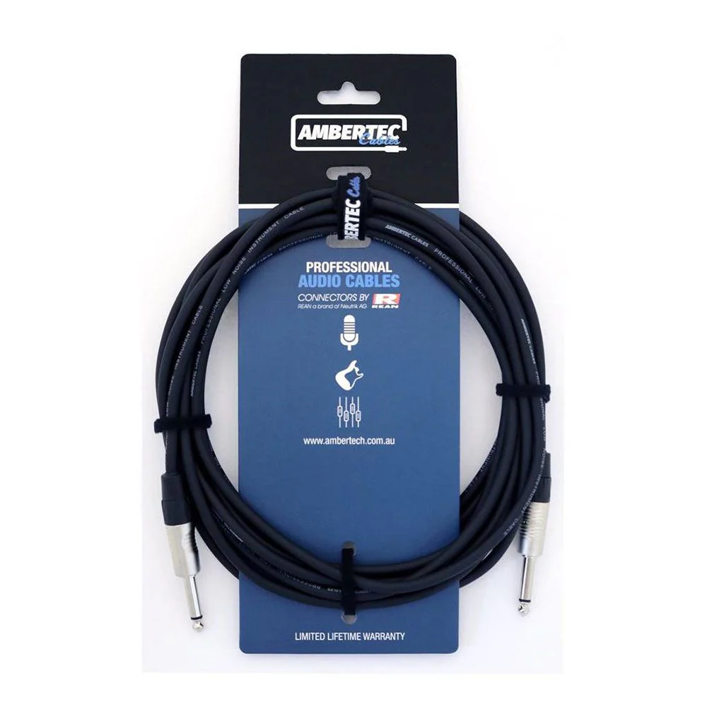 Ambertec Guitar Cable w/ REAN Connectores Straight to Same (6m)
