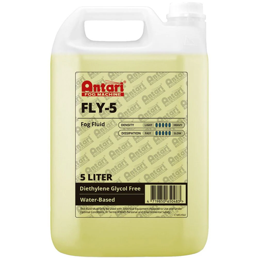 Antari FLY Smoke / Fog Fluid 5 Litre (Yellow Fluid) Heavy Density Slow Dissipation