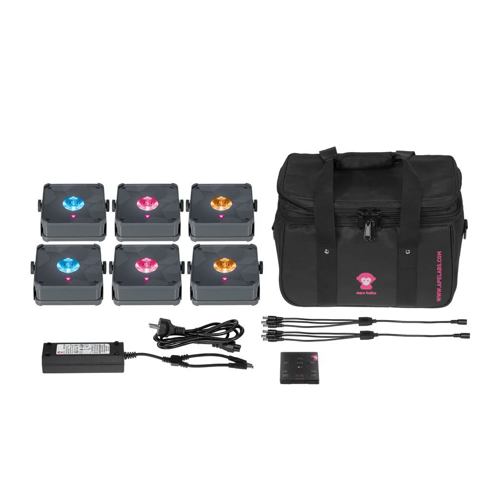 Ape Labs Apelight Mini V2 Tour Pack w/ 6x Compact Lights (Grey) inc Soft Bag