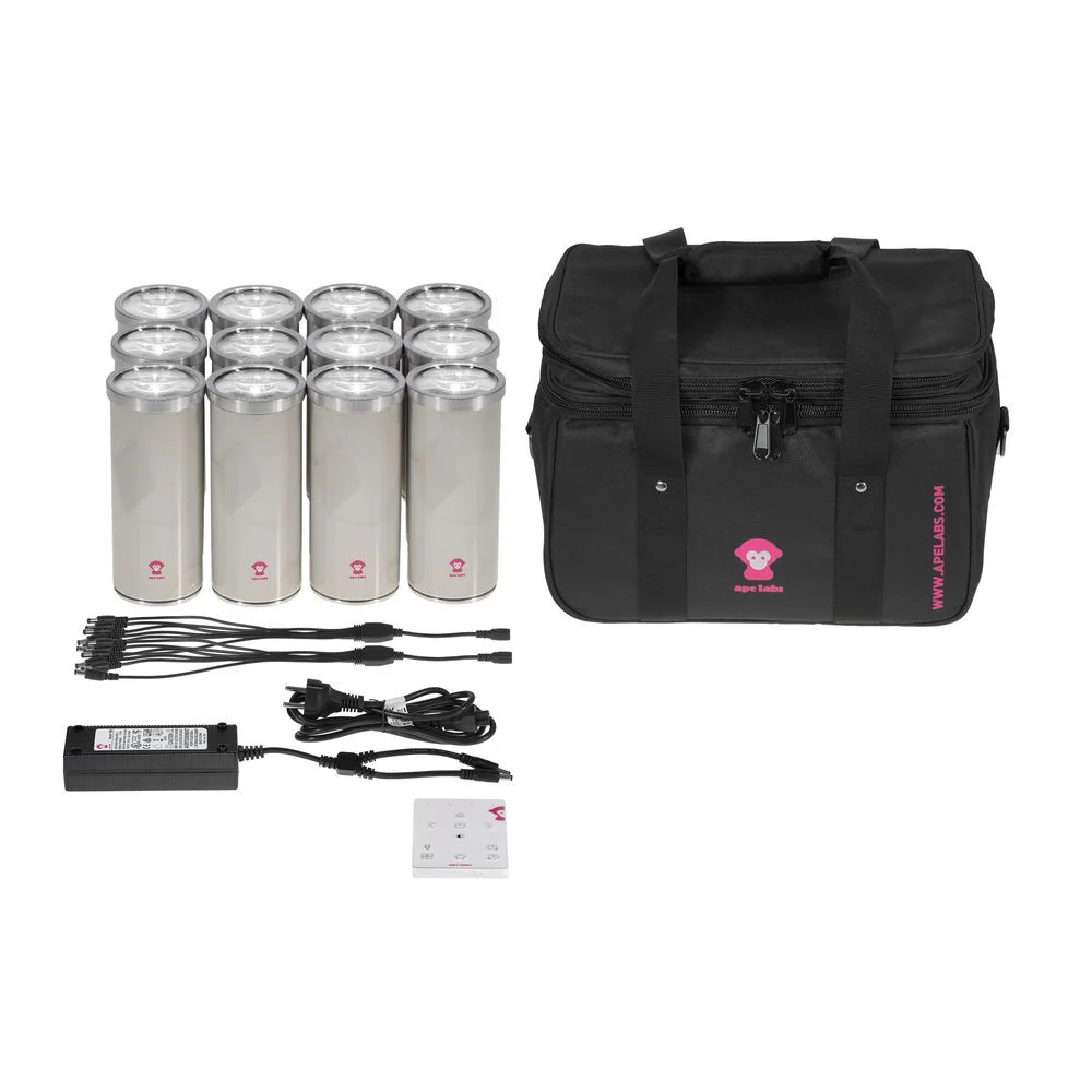 Ape Labs Lightcan V2 Tour Pack w/ 12x Lightcans Lights (Cream) inc Soft Bag