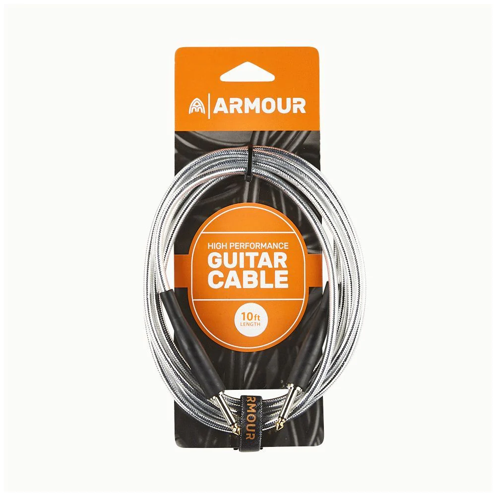 Armour GC10S Guitar Transparent Silver Lead (10ft)
