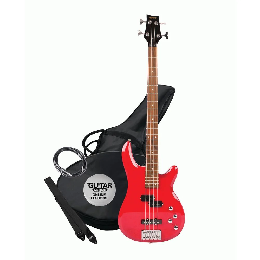 Ashton AB4TRD Bass Guitar (Red) inc Gig Bag