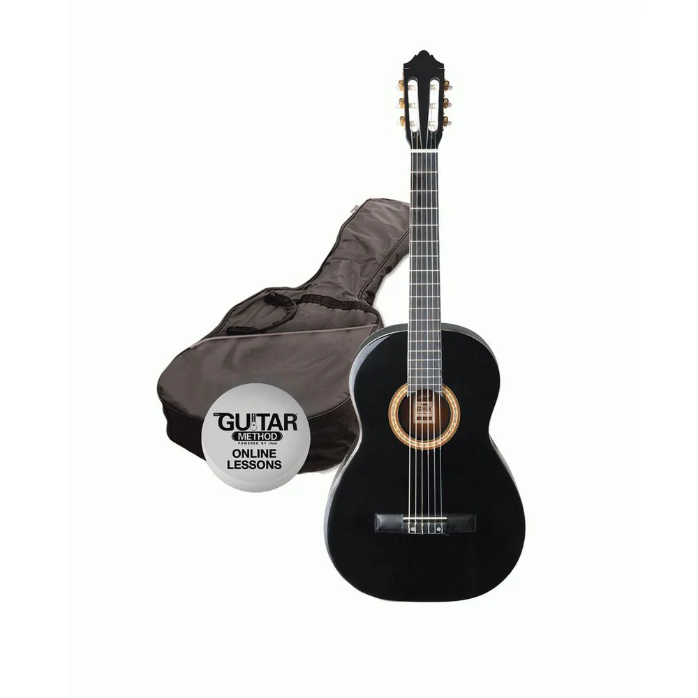 Ashton SPCG12 BK Classical Guitar Starter Pack (Black)