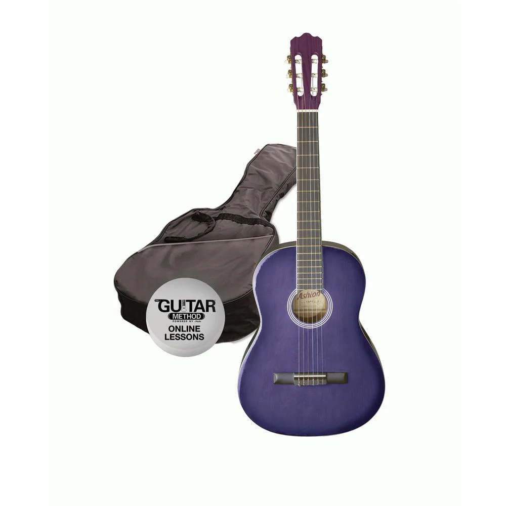 Ashton SPCG34 TP Classical Guitar Starter Pack (Transparent Purple)