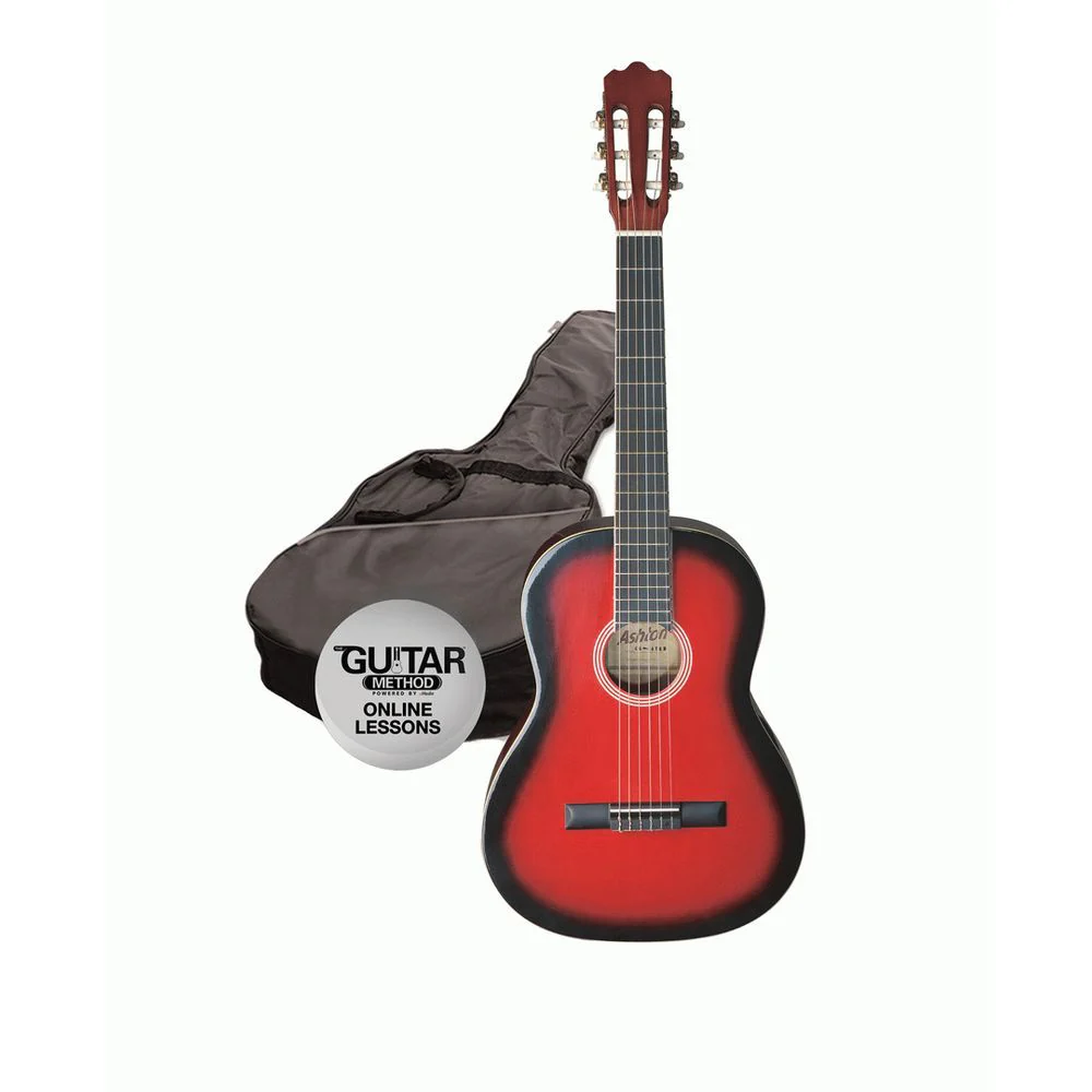 Ashton SPCG44 TRB Classical Guitar Starter Pack (Transparent Red Burst)