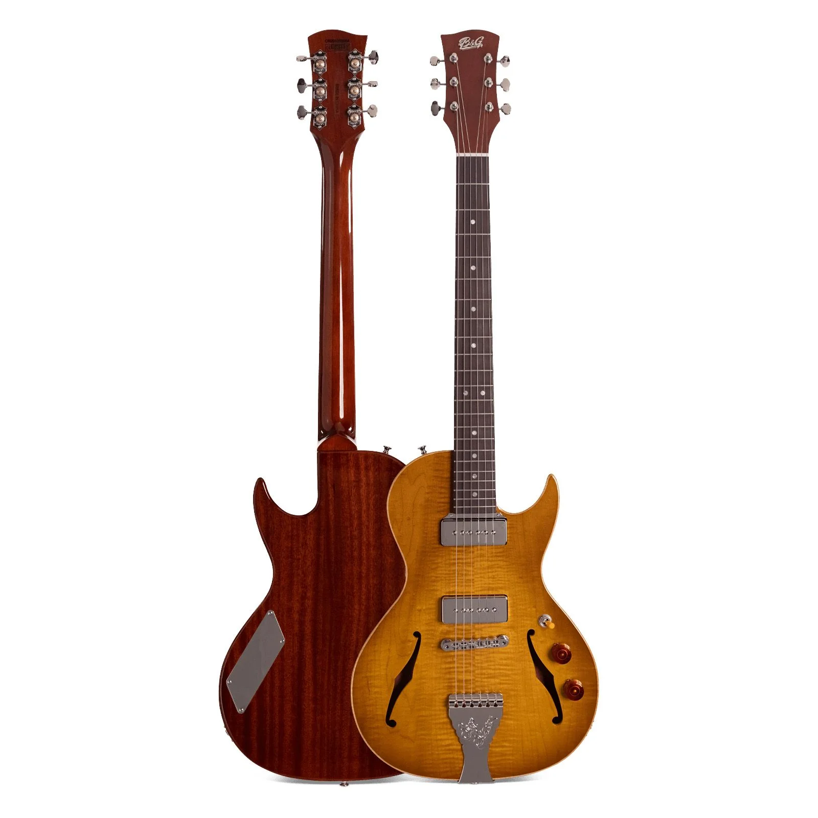B&G Step Sister Crossroads Electric Guitar w/ Cutaway & P90 (Honey Burst)