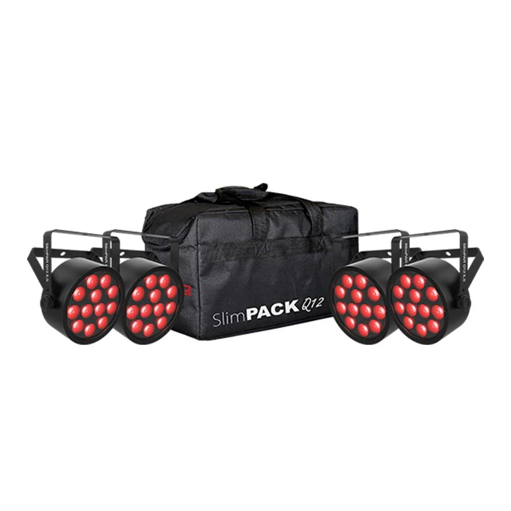 Chauvet DJ SlimPACK Q12 ILS (4 Pack w/Bag & DMX)