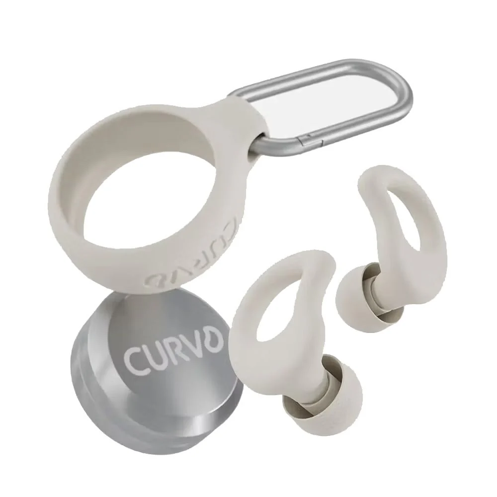 Curvd Everyday Earplugs With Case and Clips (Honey)