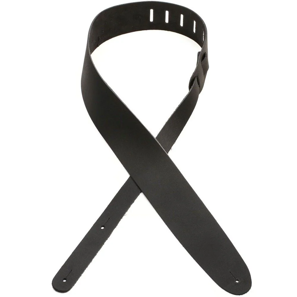 D'Addario Basic Classic Leather Guitar Strap (Black)