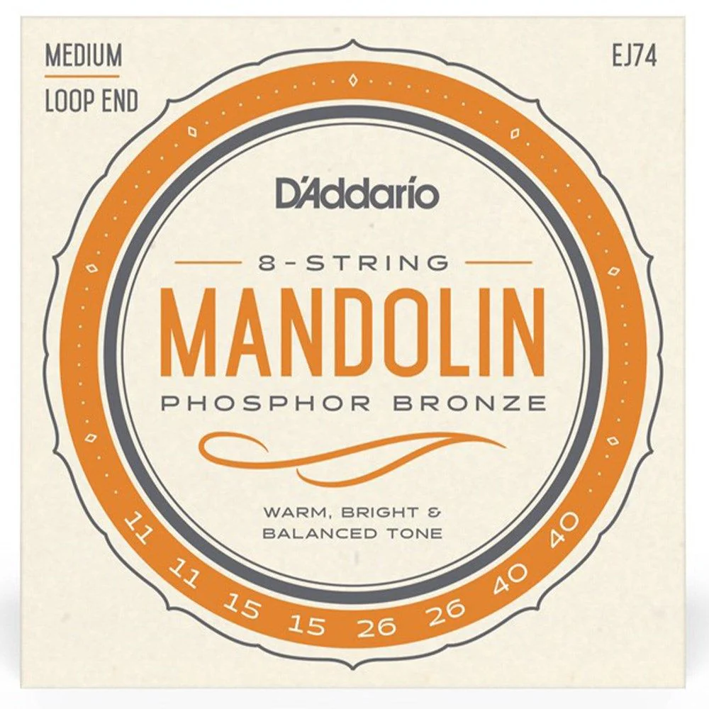 D'Addario EJ74 Mandolin Strings, Phosphor Bronze, Medium, 11-40
