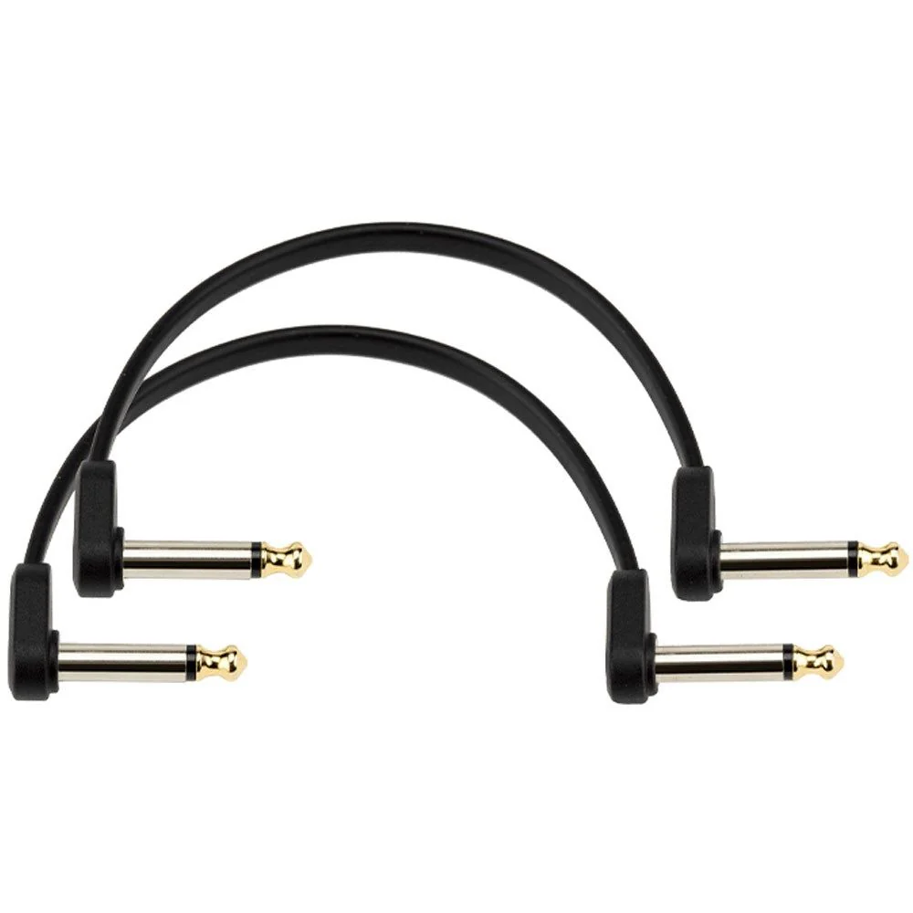 D'Addario Flat Patch Cable - Offset Right-Angle 2-Pack (6 inches)