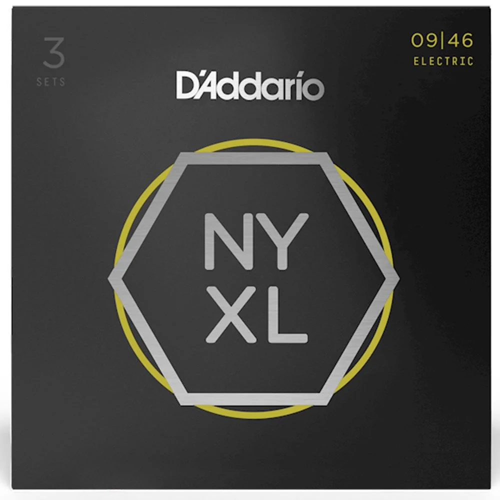 D'Addario NYXL0946-3P Nickel Wound Electric Strings Super Lt Top/Reg Bottom (9-46) 3 Set