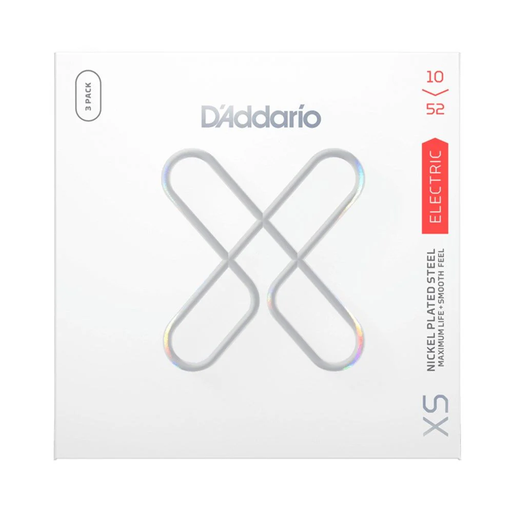 D'Addario XSE1052 XS Coated Nickel Plated Steel Electric 3-Pack - Lt/Heavy Bot (10-52)