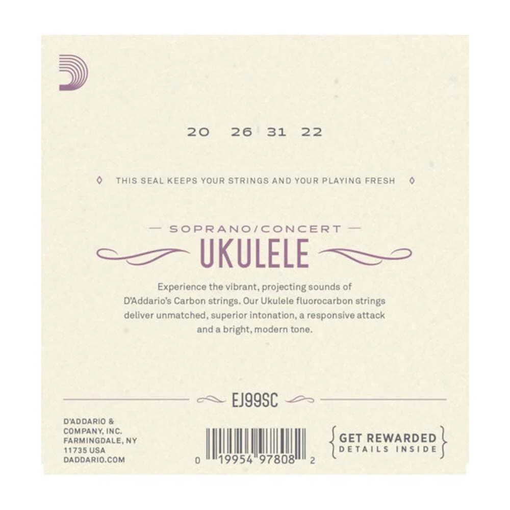 DAddario EJ99SC ProArte Carbon Ukulele Strings Soprano Concert