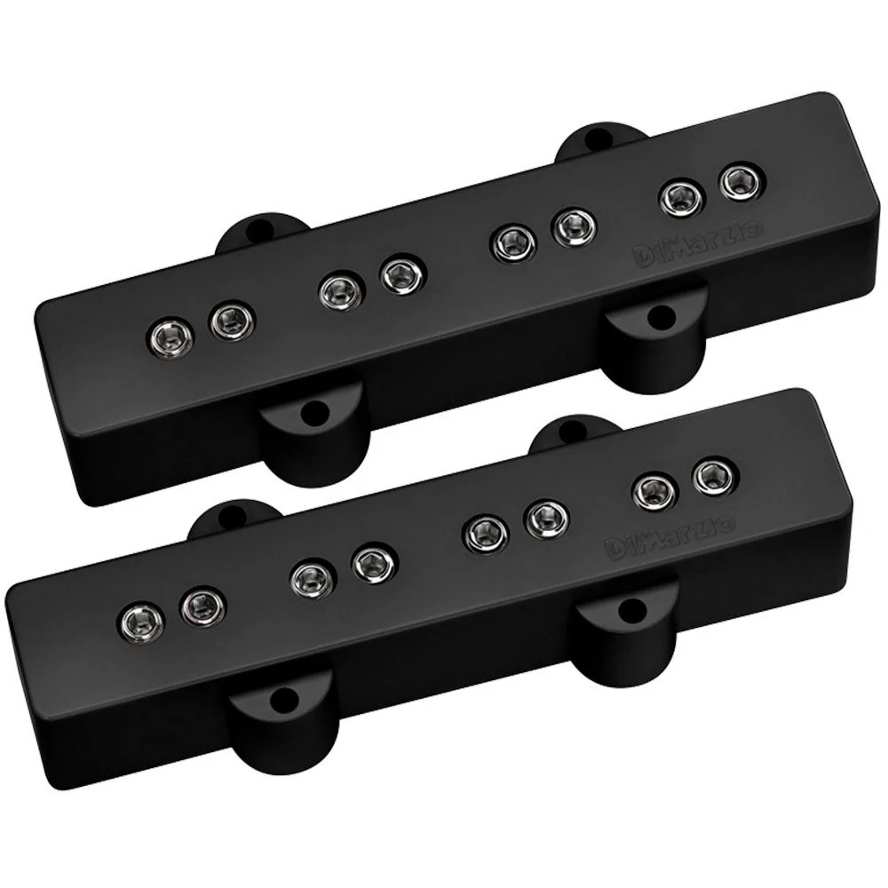 Dimarzio Model J Bass Pickup Set (Black w/ Nickel Pole Pieces) DP123BK+N