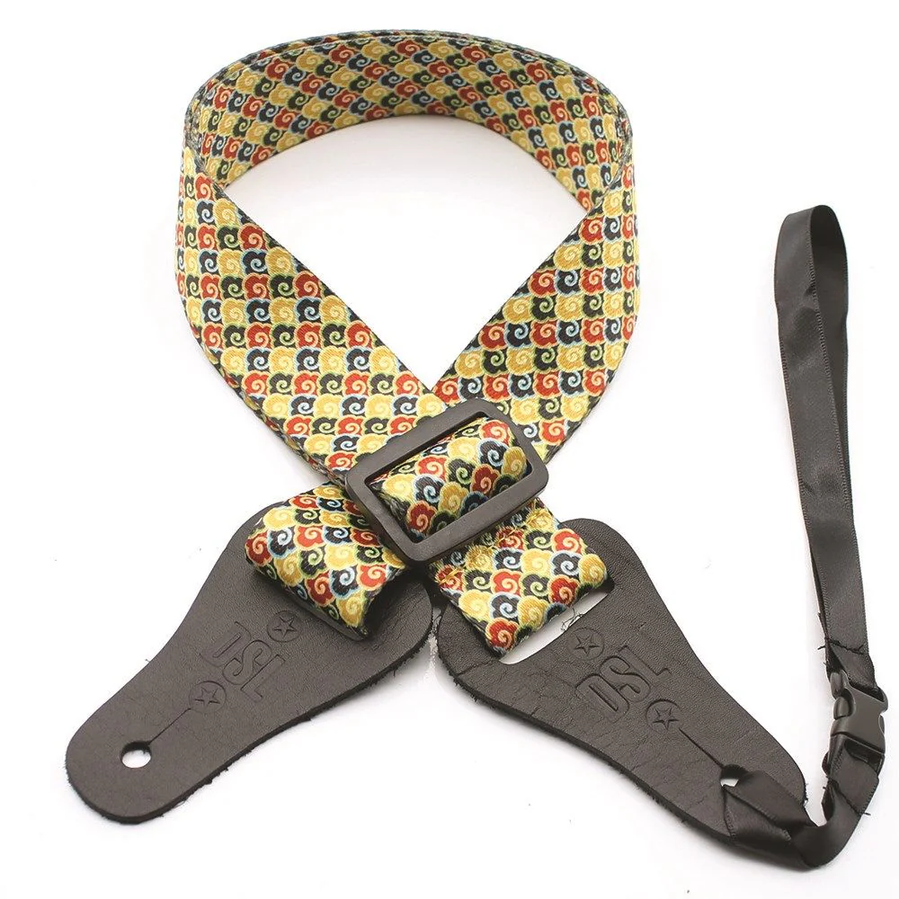 DSL Ukulele Strap (Yellow Print, 1 1/2")