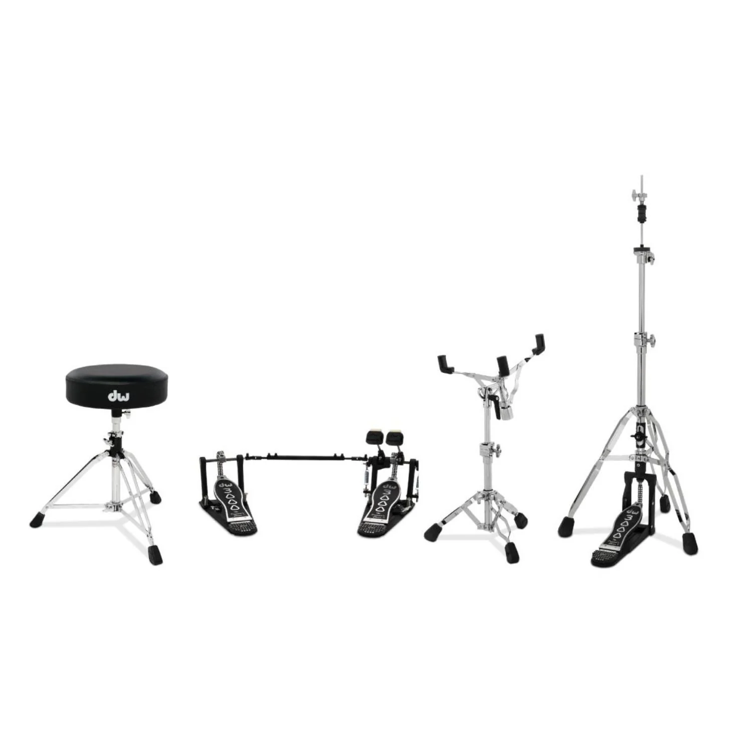 DW 3000 Series Hardware Pack inc Double Pedal, 3-Leg Hi-Hat Stand, Snare Stand and Stool