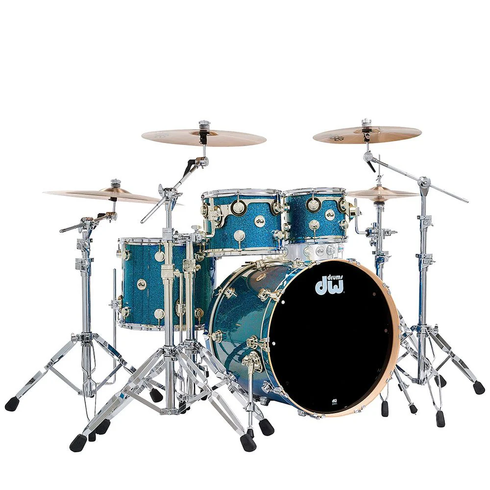 DW Collectors Series 4pc Drumkit Shell Pack Pure Birch (Teal Glass)