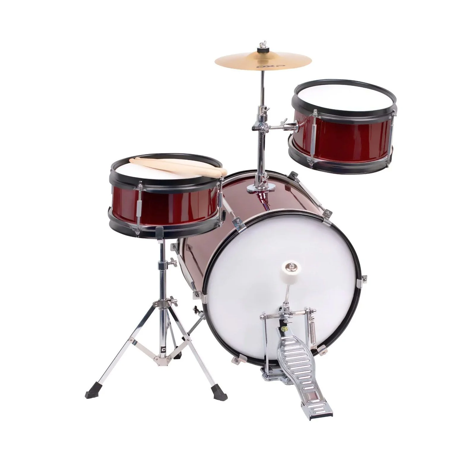 DXP 3-Piece Junior Drumkit Package (Wine Red)