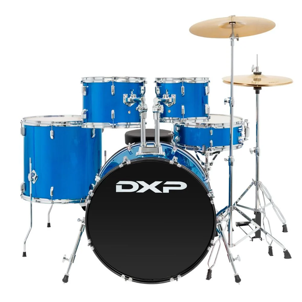 DXP Fusion Plus 22" 5-Piece Drumkit Pack w/ Cymbals & Throne (Metallic Blue)