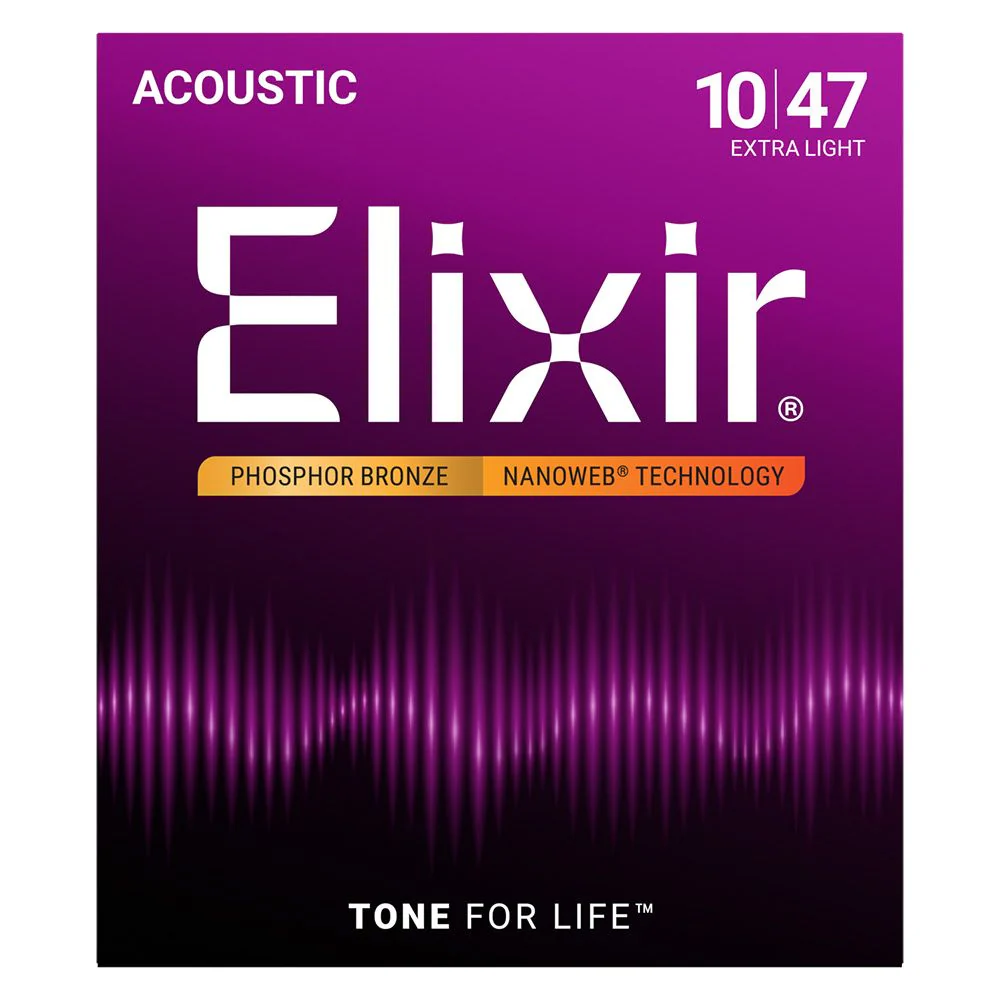 Elixir 16002 Acoustic Phosphor Bronze w/ Nanoweb Coating - Extra Light (10-47)