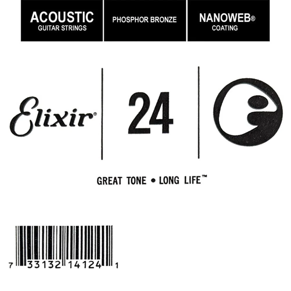 Elixir Acoustic Nanoweb Phosphor Bronze Single String (0.024