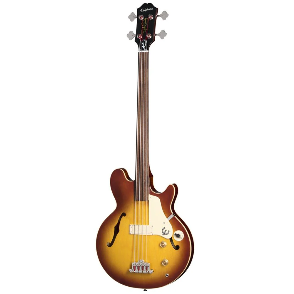 Epiphone Jack Casady Fretless Bass inc Gig Bag (Aged Royal Tan)