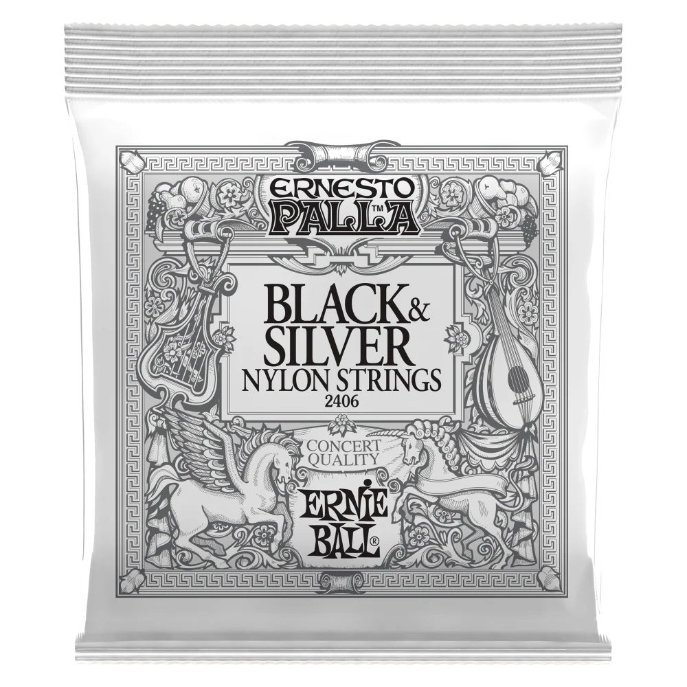 Ernie Ball 2406 Ernesto Palla Nylon Classical Guitar Strings Black & Silver