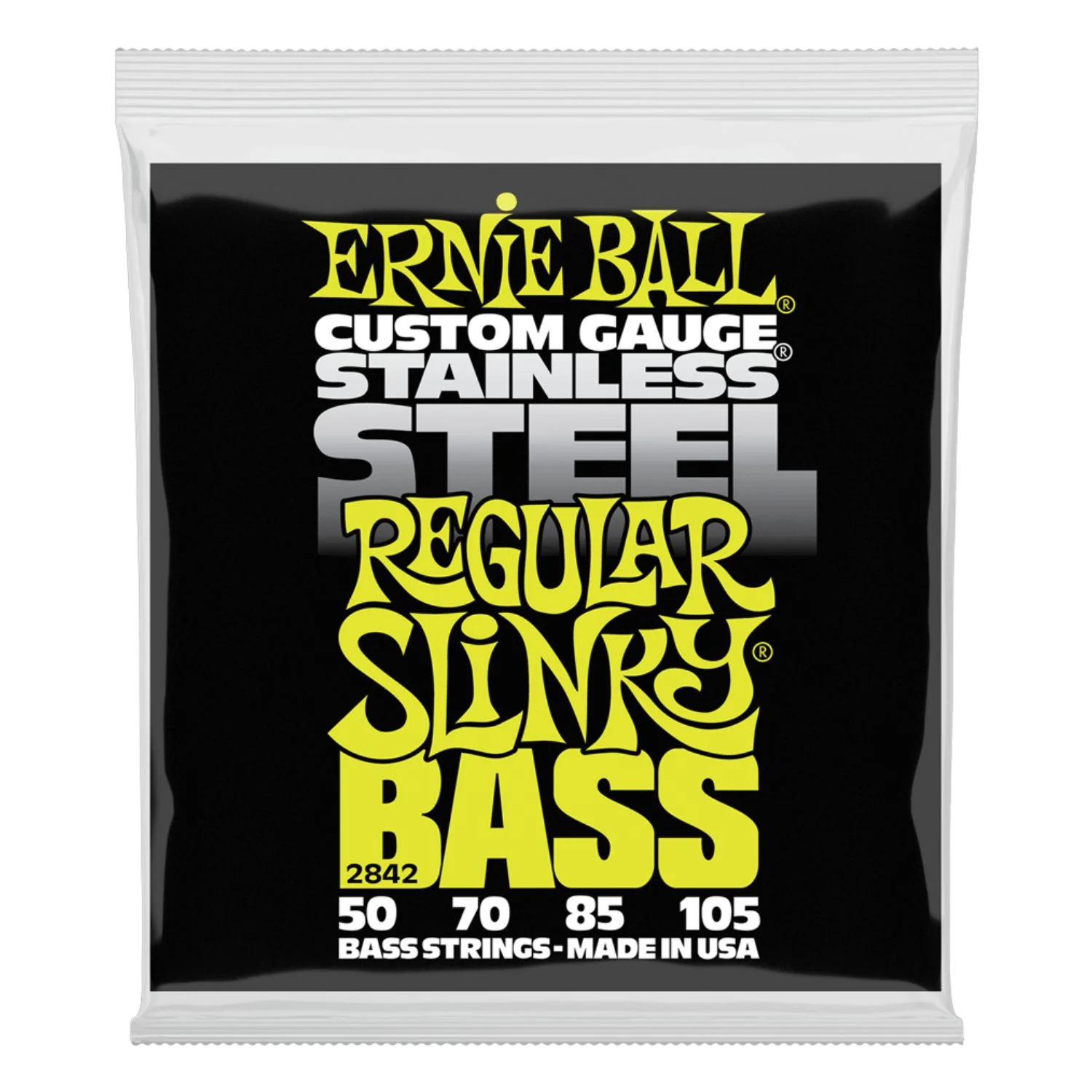 Ernie Ball Regular Slinky Stainless Steel Electric Bass String Set - (50-105)