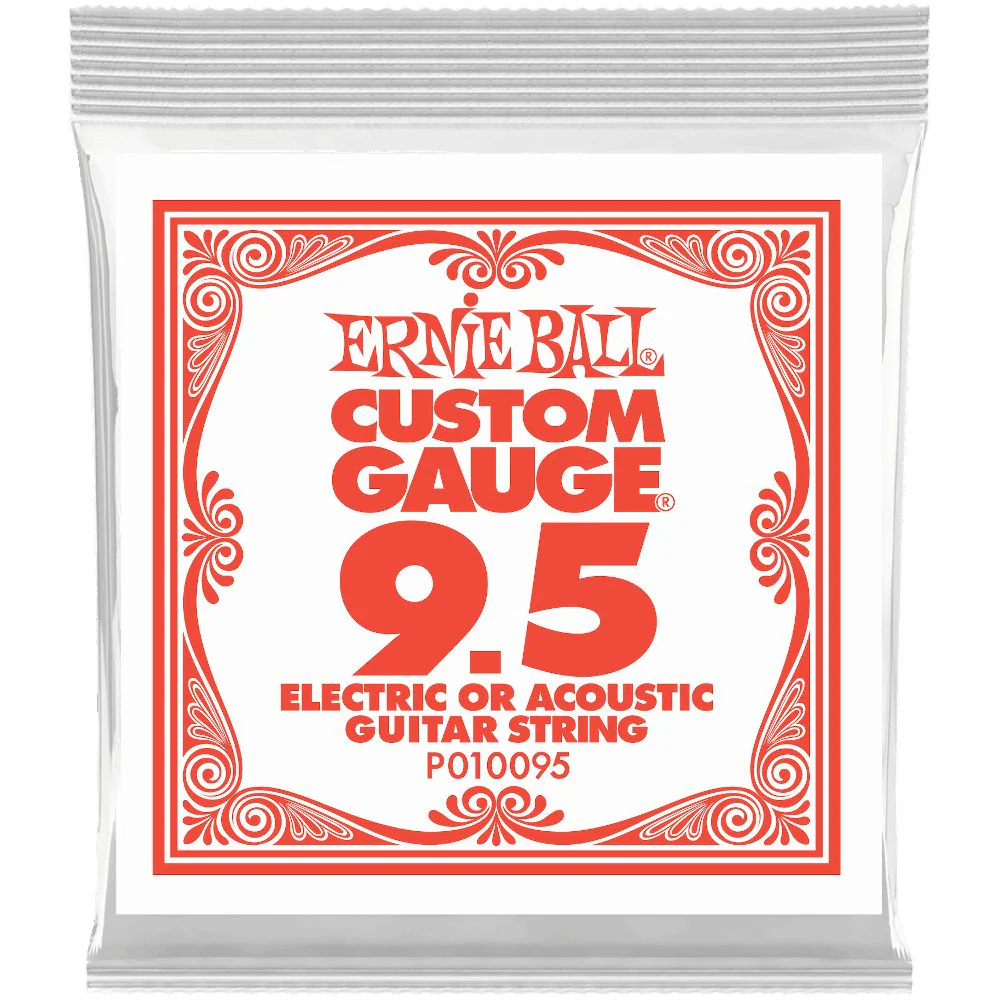 Ernie Ball Steel .0095 Plain Steel Electric or Acoustic Single Guitar String
