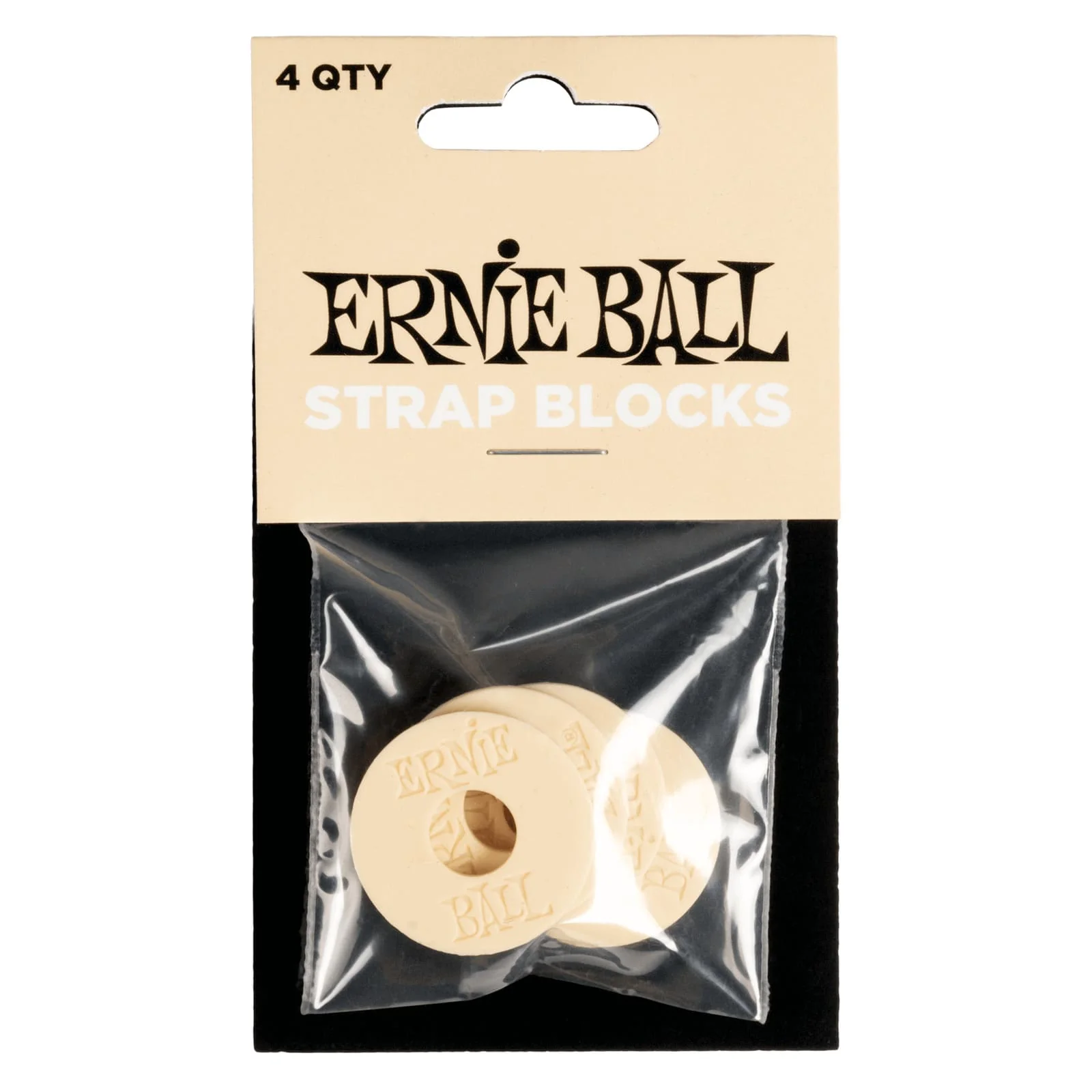 Ernie Ball Strap Blocks 4pk Cream