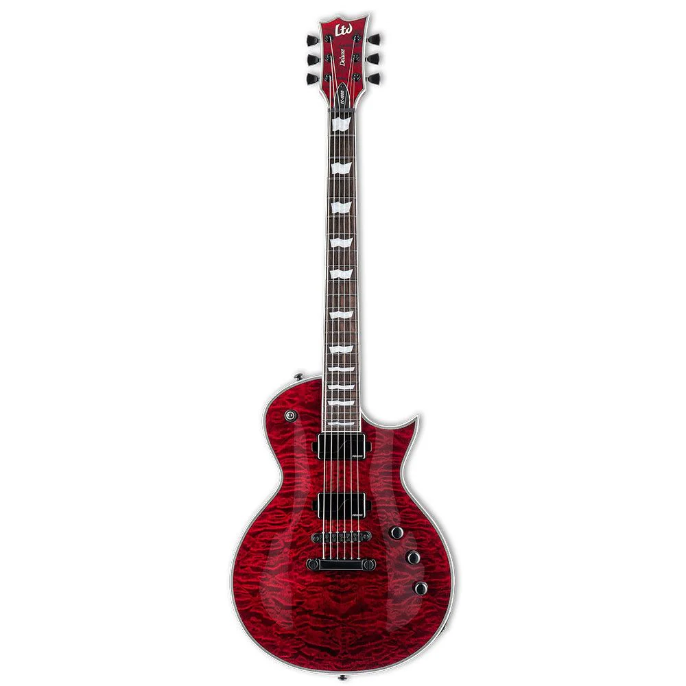 ESP LTD EC-1000QM STBC Deluxe Electric Guitar w/ Fishman P/Ups (See Thru Black Cherry)