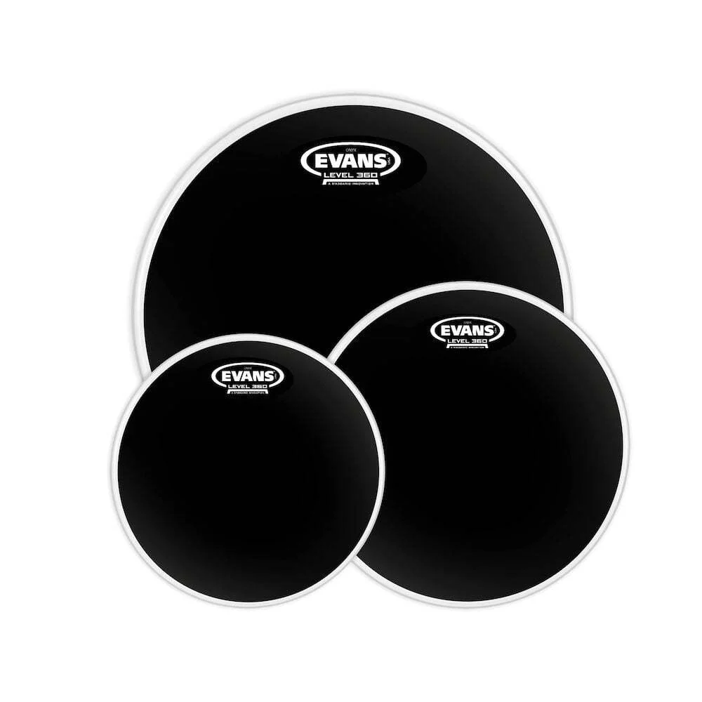 Evans Black Chrome Rock Tom Pack (10", 12", 16")