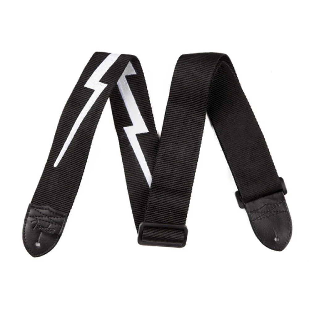 Fender 2" Polyester Lightning Bolt Strap (Black/White)