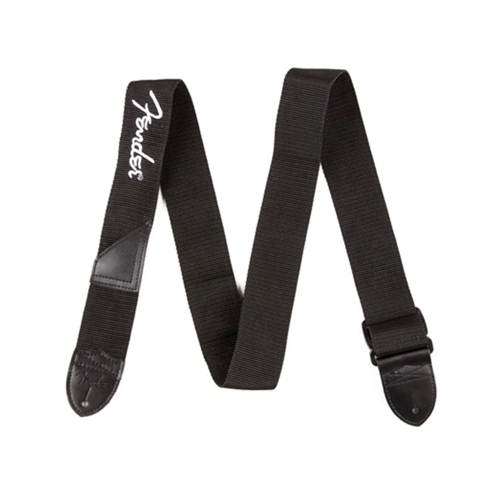 Fender 2" Polyester Strap (Black w/ White Logo)