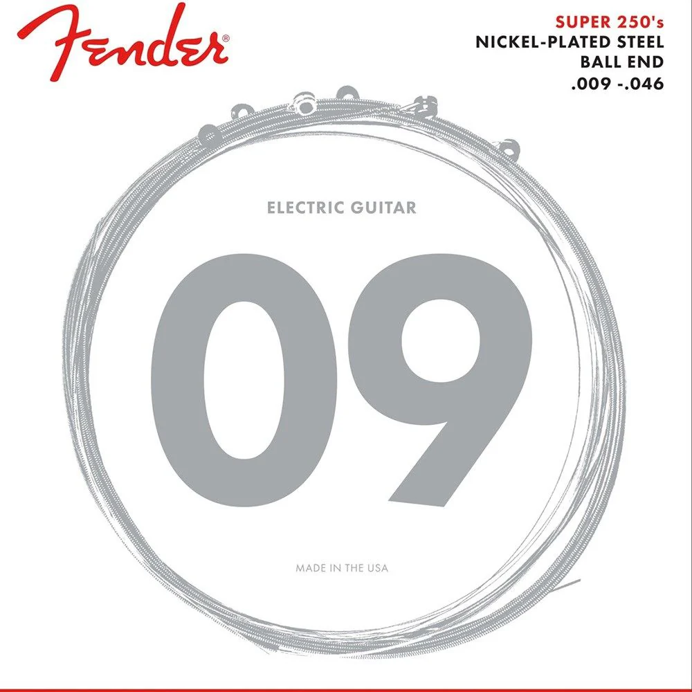 Fender 250LR Super 250's Ball End Nickel Plated Steel Electric Guitar Strings (9-46)