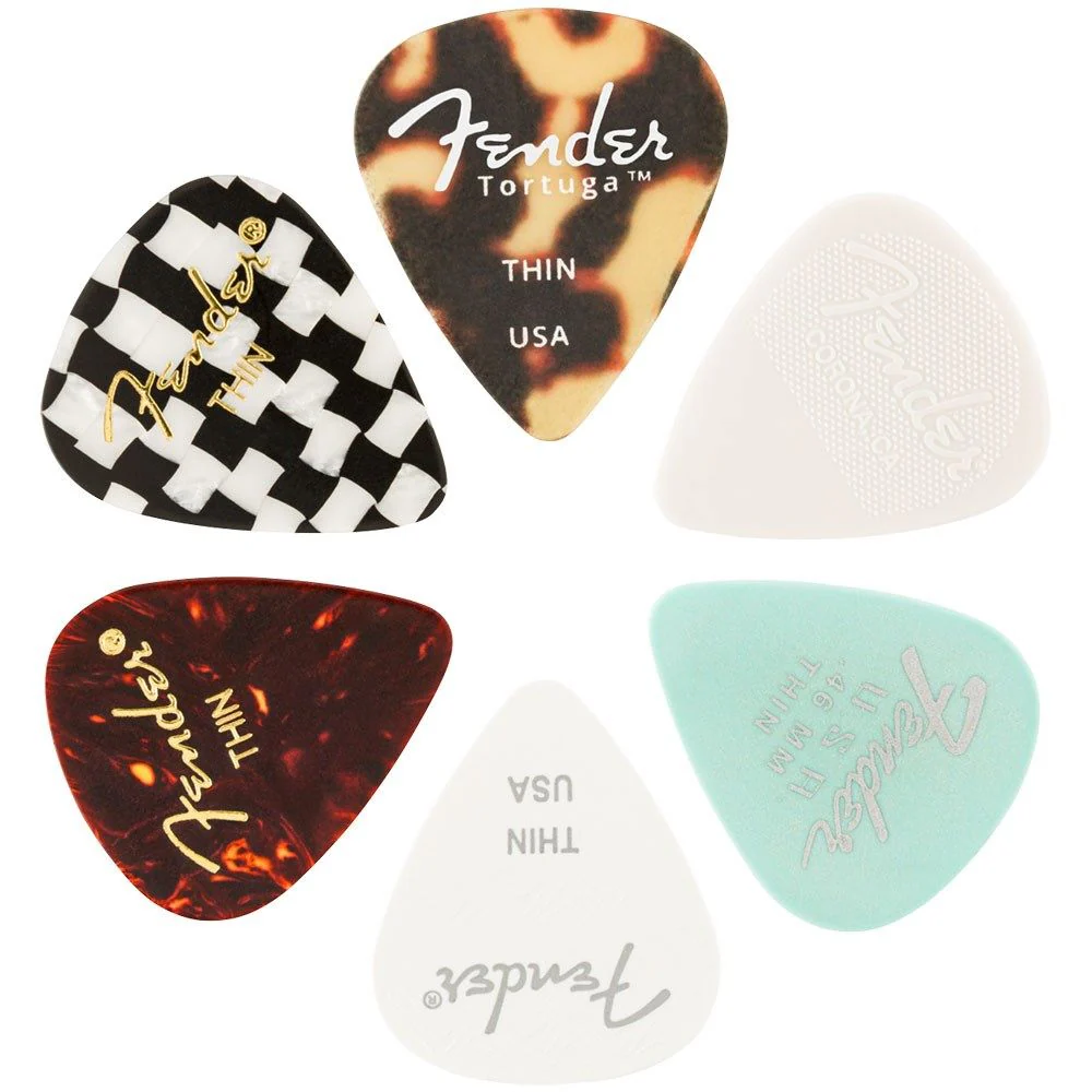 Fender 351 Material Medley Guitar Picks 6-Pack - Thin