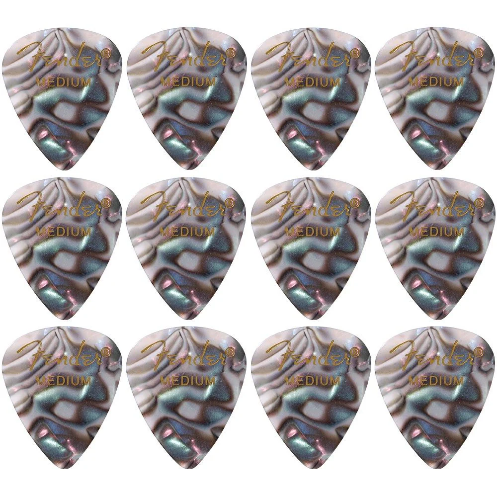 Fender 351 Shape Premium Celluloid Picks 12-Pack - Medium (Abalone)