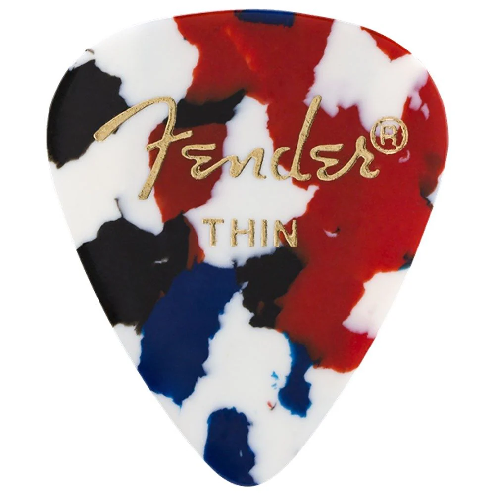 Fender 351 Shape Premium Celluloid Picks 12-Pack - Thin (Confetti)