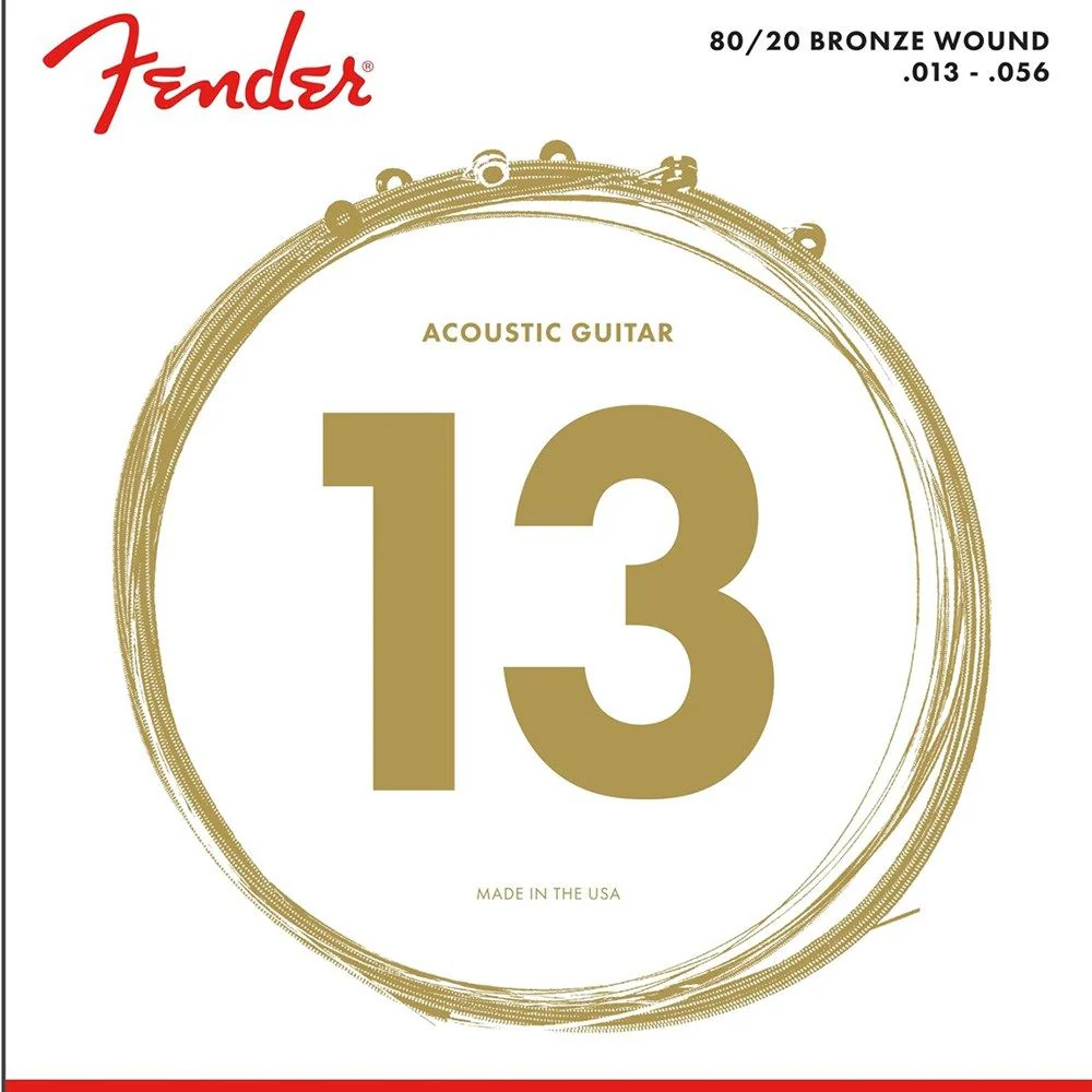 Fender 70M 80/20 Bronze Acoustic Guitar Strings - Medium (13-56)