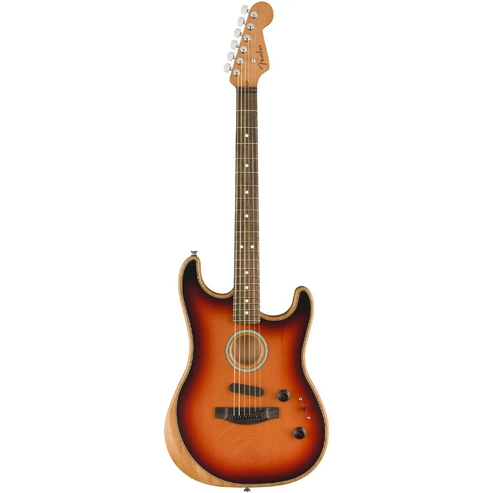 Fender American Acoustasonic Stratocaster Ebony Fingerboard (3-Color Sunburst) inc Gig Bag