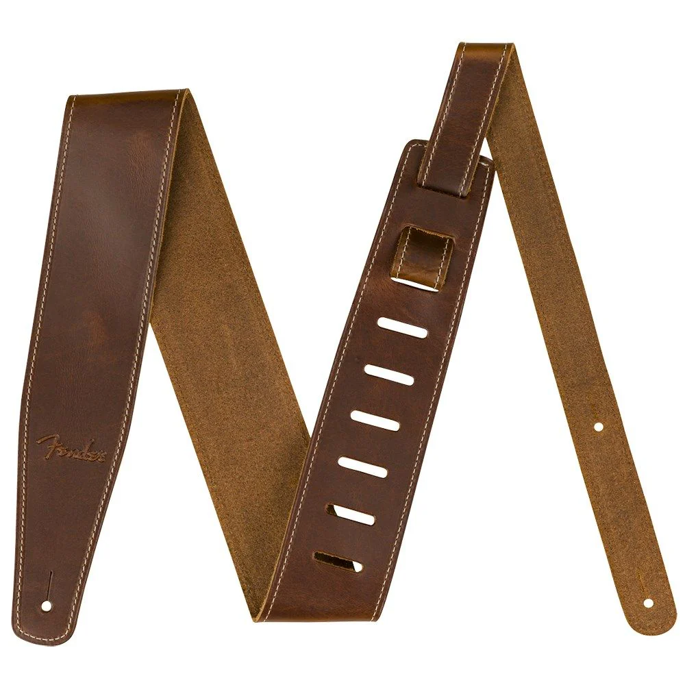 Fender Broken-In Leather Strap (Tan) 2.5"
