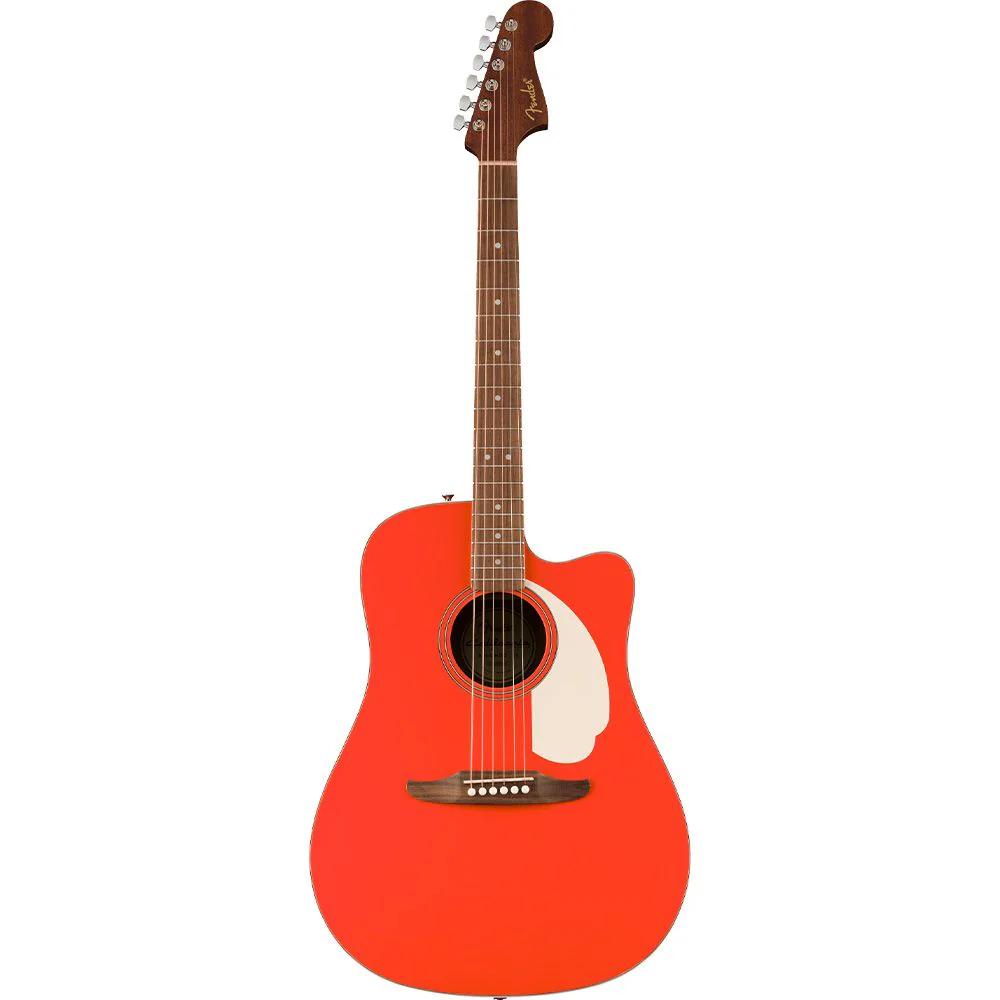 Fender California Standard Redondo CE Spruce Top Ivory Pickguard (Fiesta Red)