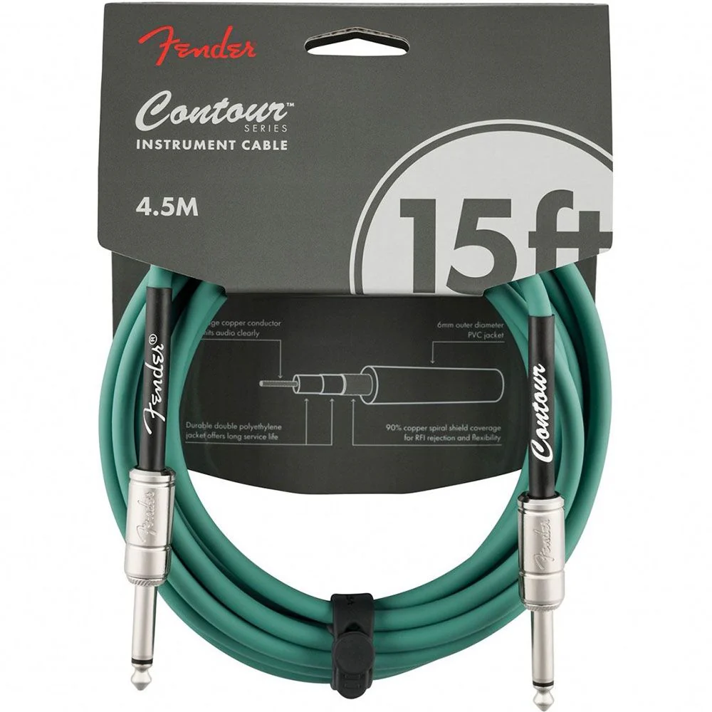 Fender Contour 15' Cable (Sherwood Green)