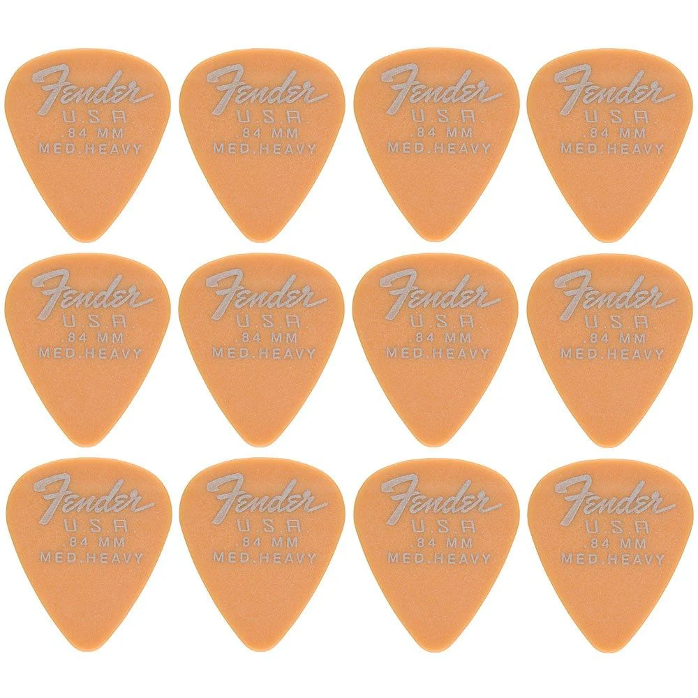 Fender Dura-Tone Delrin Pick 351 Shape 12-Pack - .84mm Med Heavy (Butterscotch Blonde)