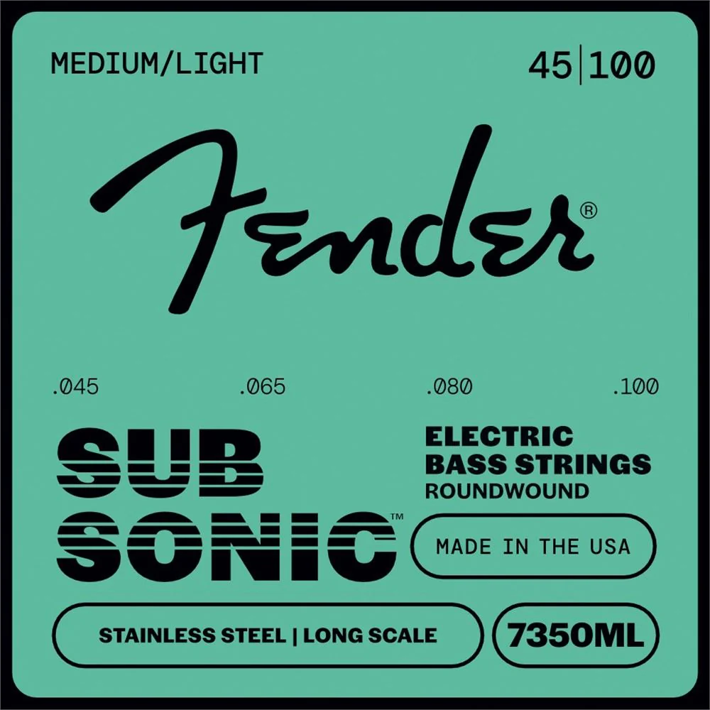 Fender Stainless 7350's Bass Strings SS Roundwound Long Scale 7350ML .045-.100 (4)