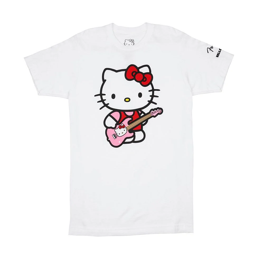 Fender x Hello Kitty White Sleeve Hit Logo Tee - Medium